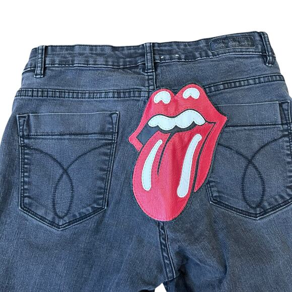 Calvin Klein Jeans with Rolling Stones logo handsewn Women's Size 12 - Picture 2 of 8